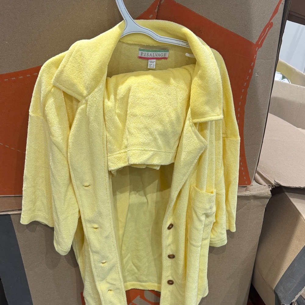 PJ Salvage Bright Yellow Teddy Jacket